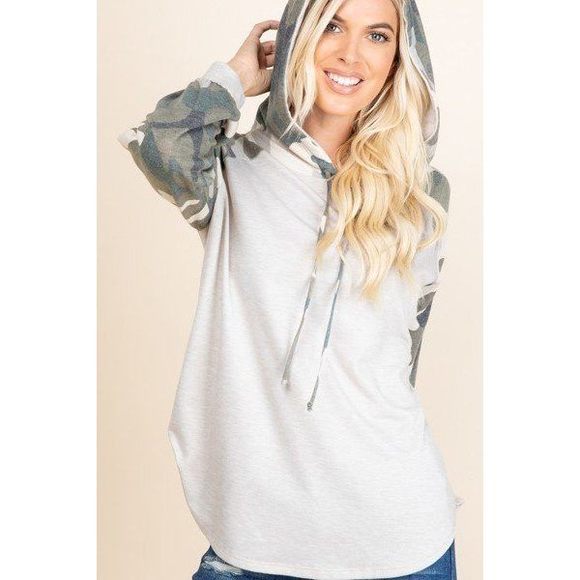 Solid French Terry Casual Hoodie - Picture 4 of 7